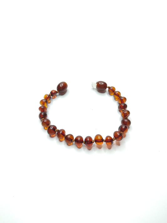 Cognac brown baltic amber bracelet